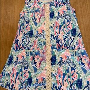 Colorful Sleeveless Dress with Lace Detail